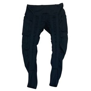 Sweetflexx Black High Waisted Resistance Athletic Leggings Women's 16 Pockets